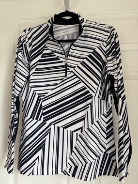 Women’s Tail Navy & White Striped Quarter-Zip Performance Top